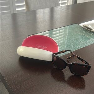 Isaac Mizrahi Tortoiseshell Sunglasses with Pink and White Case